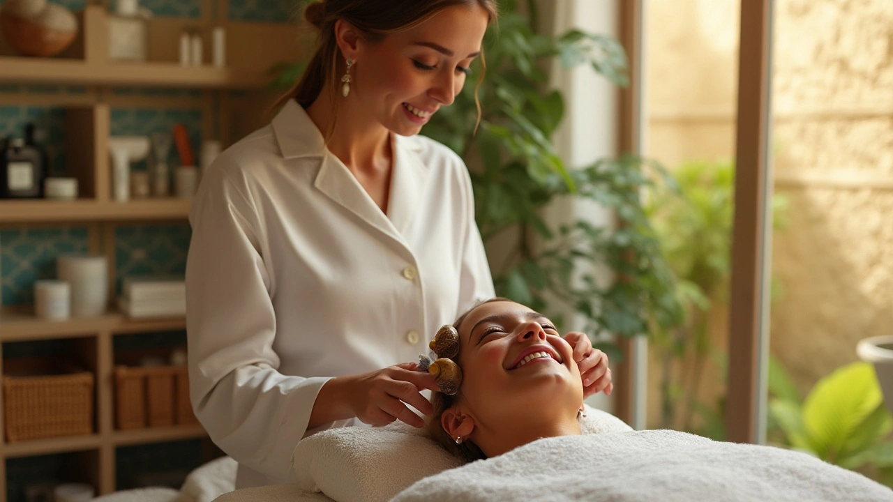 Cómo se Realiza un Masaje Facial con Caracoles