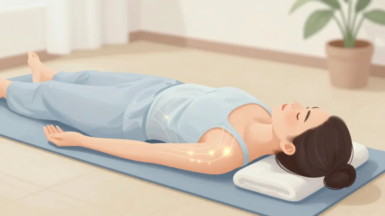 Ilustración artística de una persona sintiendo alivio y calma