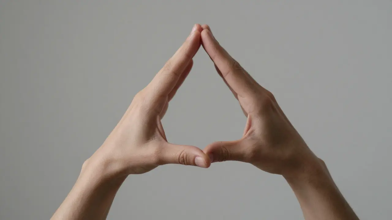 Primer plano de manos ejercitando estiramiento suave en articulaciones