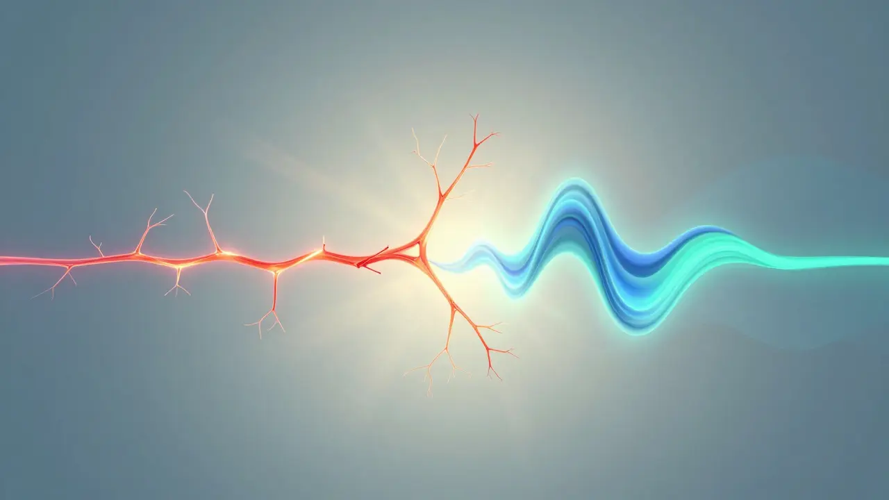 Representación abstracta del sistema nervioso relajándose mediante movimiento suave